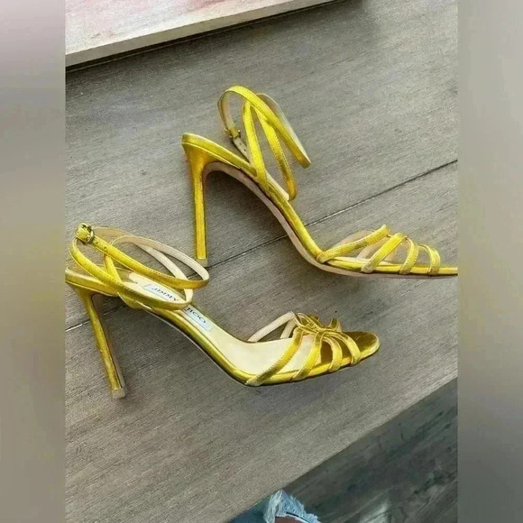 Jimmy Choo metallic gold Mimi Heels - Picture 4 of 11